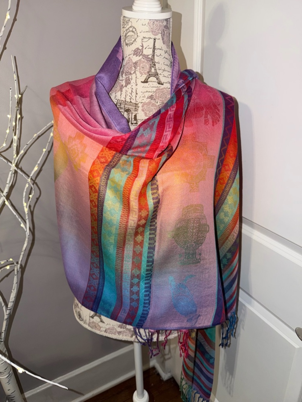 Peruvian Alpaca Cotton Scarf / Pashmina